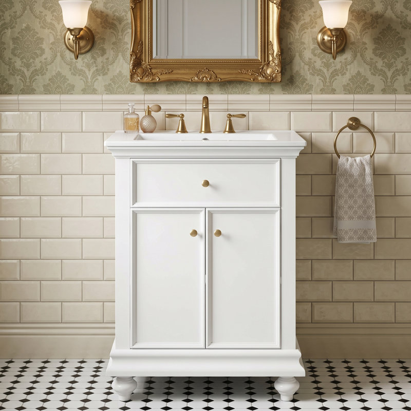 Freestanding Standard Free Standing Single Double With Ceramic Top, White