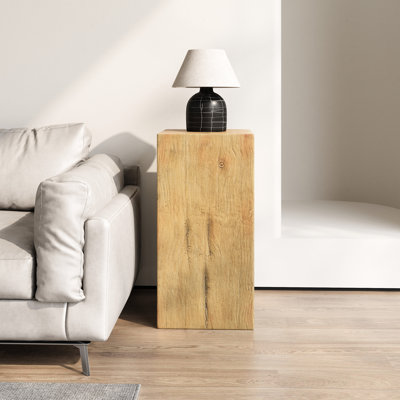 Table de bout avec finition vieillie d'aspect bois, hauteur de 33,66 po, coloris naturel, utilisation à l'intérieur et à l'extérieur, compatible avec l'apparence, haute qualité, option de couleur, fonction, mélange