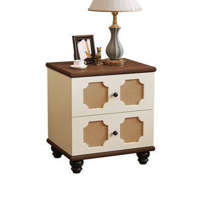 Table de chevet simple avec rangement à double tiroir H 21,65 po x l 19,69 po