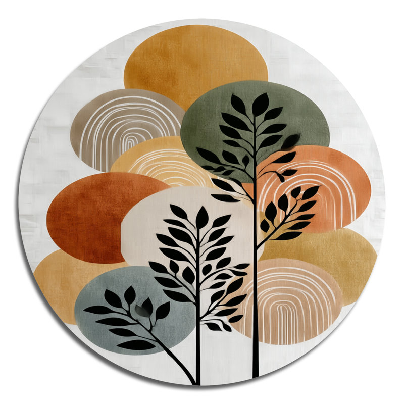 Orange, noir, bohème, géométrique, botanique, L 23 po x H 23 po