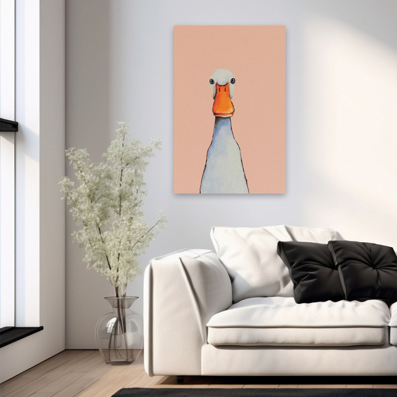Petit canard - enfants, animaux contemporains, oiseaux, canards, art, H 36 po x l 24 po