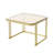 2-In-1 Square Nesting Coffee Table With Wheels & Drawers, Stackable Side Table With High Gloss Marble Grain Top, End Table Set With Brown Tempered Glass For Living Room-378933509-378933504