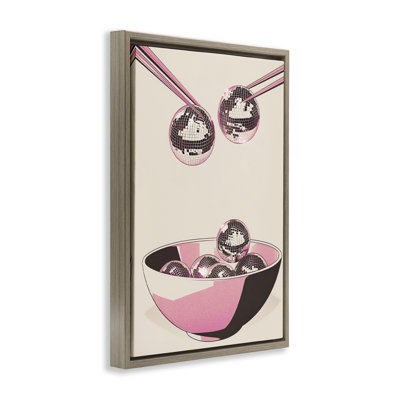 Disco Bowl Meal with Chopsticks Floating Frame, design by Arlington Prints