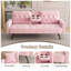 72.4" W x 24.8" D x 31.1" H Velvet Convertible Sleeper Sofa Bed with Nailhead Trim