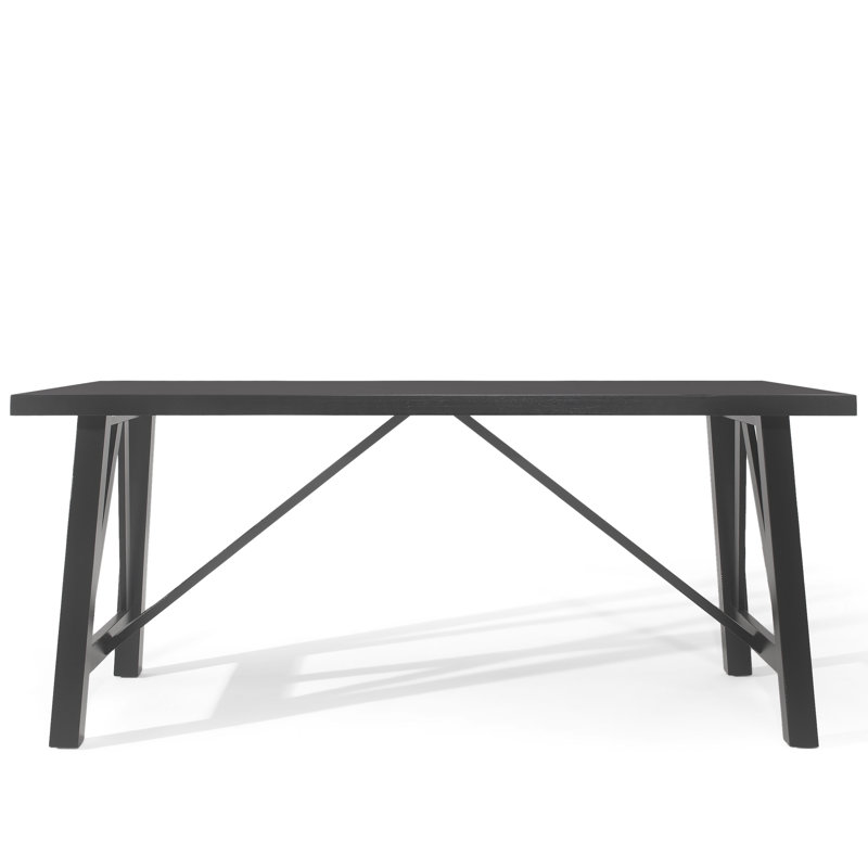 Table de salle à manger Style en bois d'hévéa, l 70,29 po x P 44,50 po H 29,28 po, noir mat, bois massif +, assemblage requis avec structure et structure en bois d'hévéa, noir