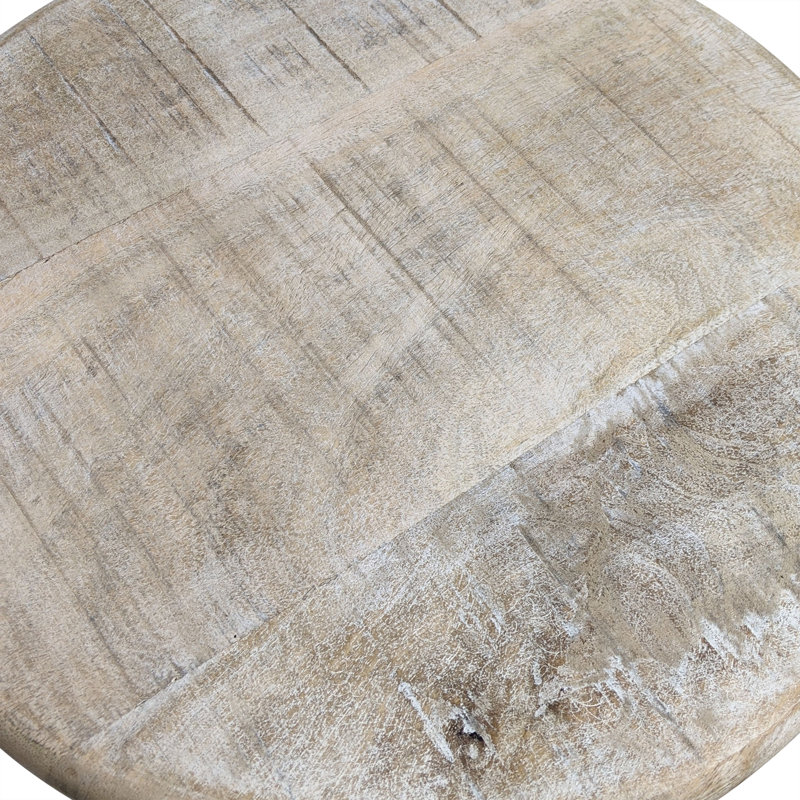 Tabouret pivotant à hauteur réglable Pitzer, Bois flotté naturel / fer vieilli