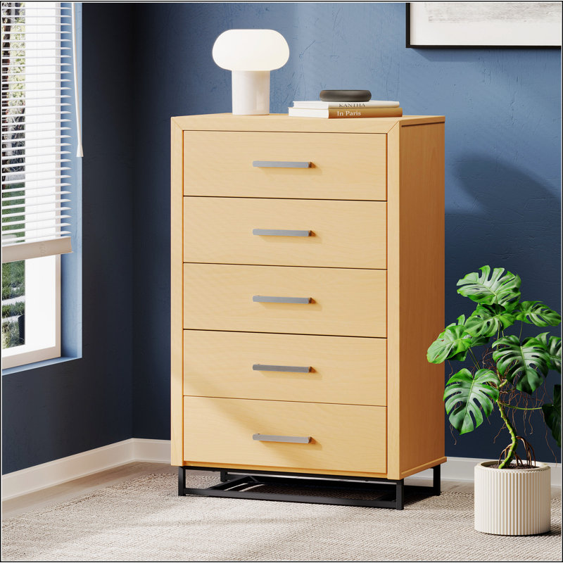 Commode 5 tiroirs, Naturel