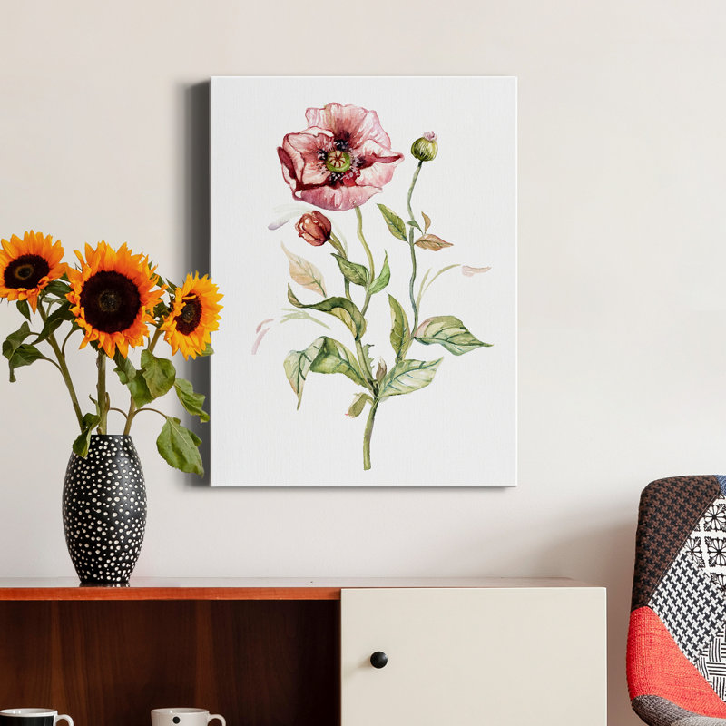 «Wild Poppy» par Carol Robinson, reproduction d'art sur toile tendue, H 32 po x l 24 po x P 1 po