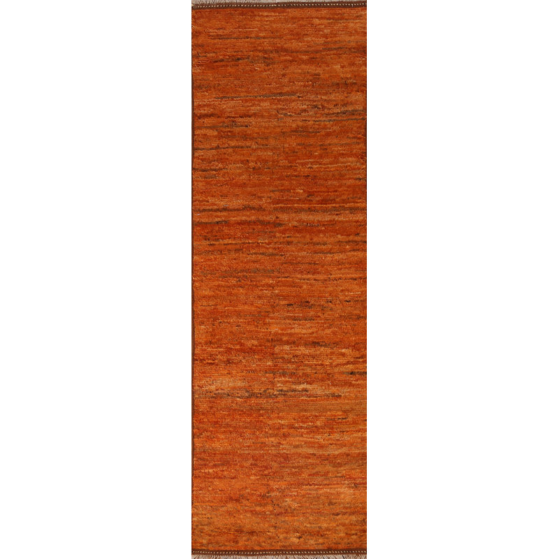 Tapis de couloir contemporain marocain noué à la main 3 x 10