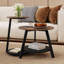  Coffee Table Set Of 2, Nesting Tables With Roomy Storage Space, Small Round Tables For Living Room, Side Sofa, Wood-238165389