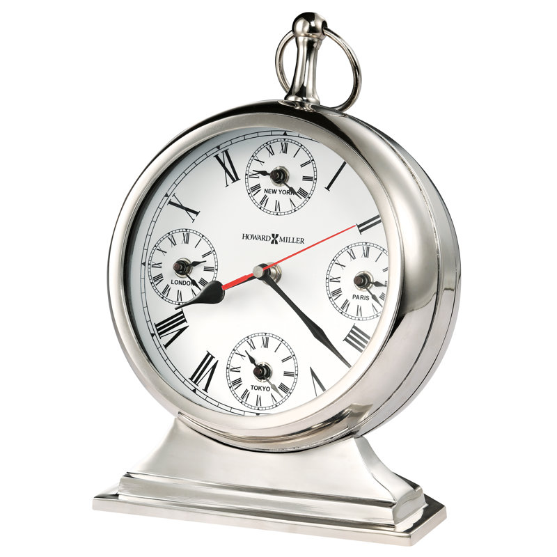 Analogue Metal Quartz Movement / Crystal Tabletop Clock in Polished Metal