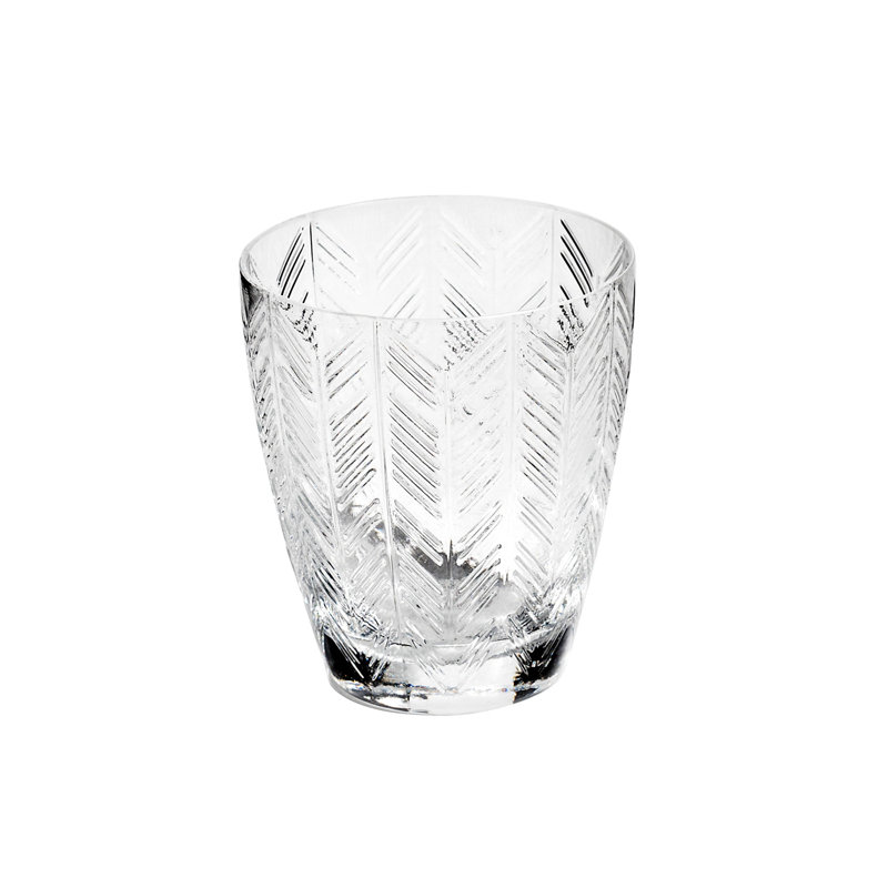Missoni Wine Glasses ZIG ZAG Set of 6 9.8 oz, diam. 3.25, H 3.75 in, Clear