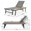 Chaise longue Waterloo avec table d'appoint en bois attachée, parfaite pour la détente en plein air et un élégant décor de patio
