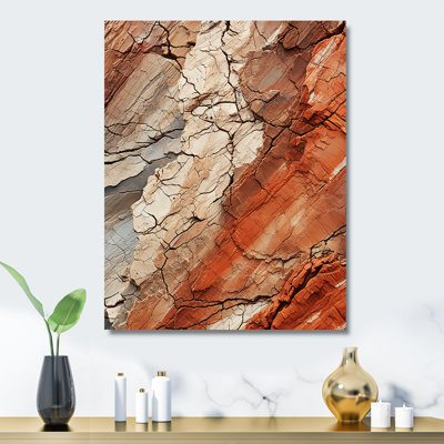 Earth Minimalist Fossils III - Abstract Collages Metal Wall Art