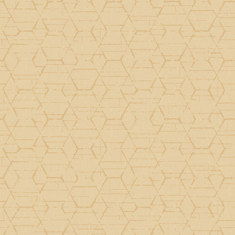 Rouleau de papier peint à motif géométrique L 33 pi x l 21 po Atmosphere, Ocre / or