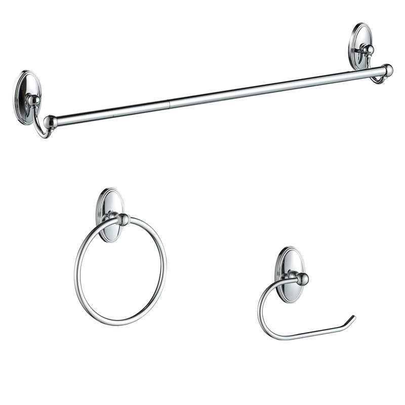 190106 3 - Piece Bathroom Hardware Set, Chrome