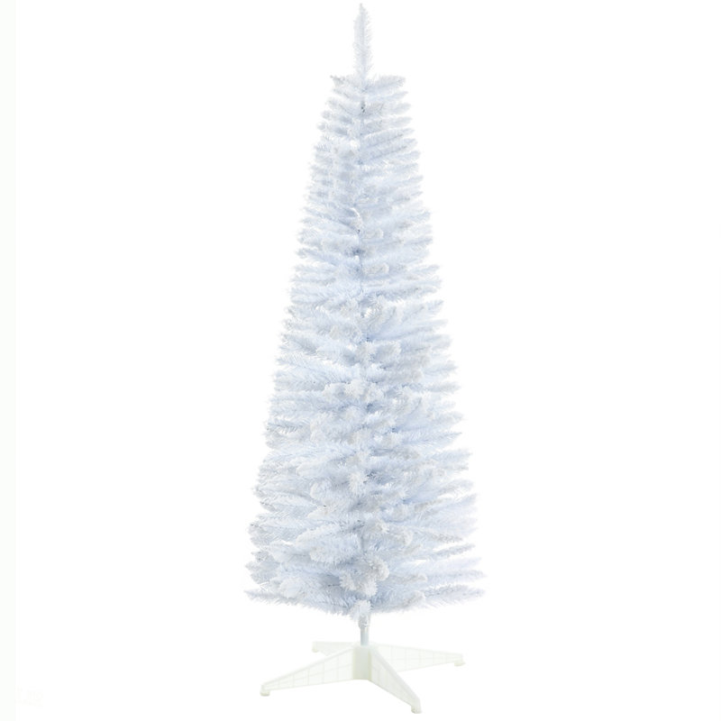 Arbre de Noël artificiel enneigé avec branches réalistes et base en plastique facile à assembler pour décoration intérieure des Fêtes, arbre de Noël