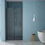 Porte de douche en verre trempé bi, l 32 po x H 72 po, noir mat, charnières sécuritaires et imperméables