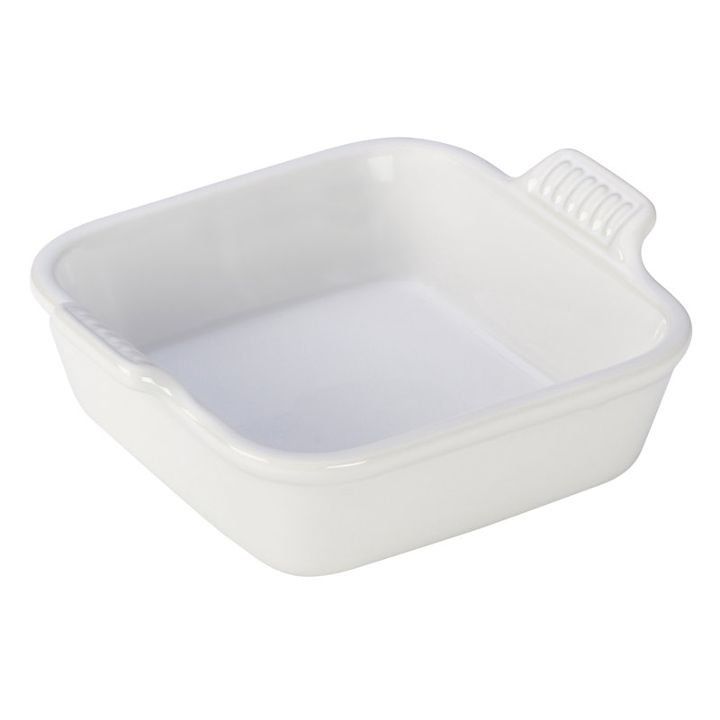 Le Creuset Heritage Stoneware Square Dish, White, 3 qt.