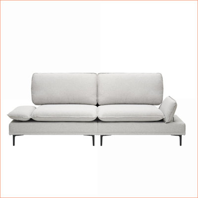 Canapés, canapé en mélange de polyester gris clair de 89 pouces pour salons, appartements, bureaux | Gris clair | Mélange de polyester