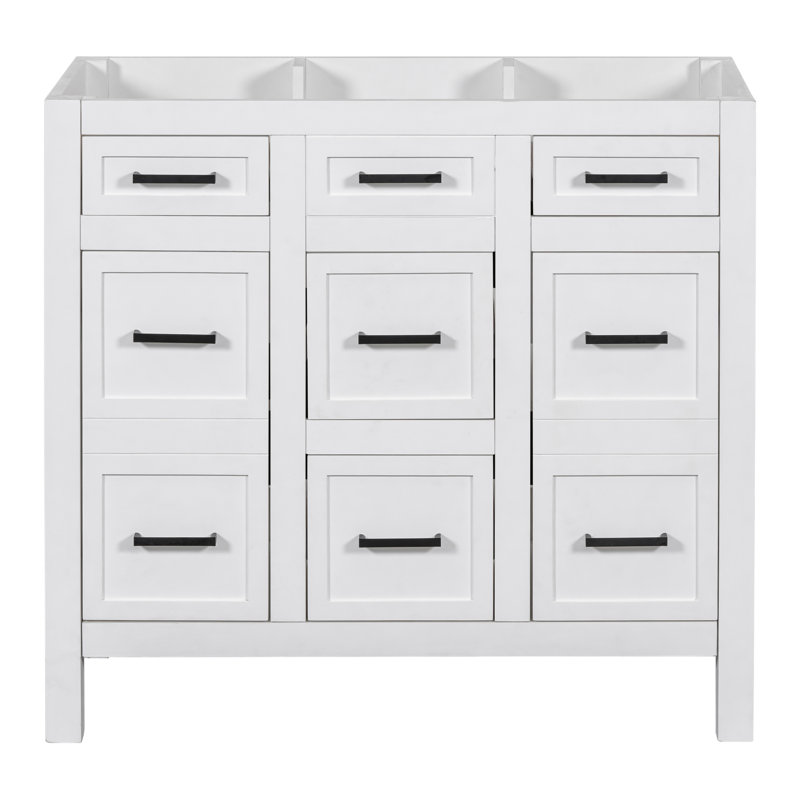 [Cabinet Only] 36" White Bathroom Vanity(Sink Not Included)