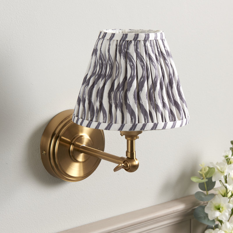 Step Wing Armed Sconce, Grey