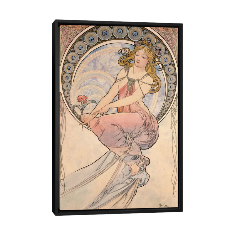 « la peinture, 1898 », impression sur toile, H 26 po x l 18 po x P 1,5 po, Toile avec cadre noir, Pas de tapis