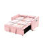 Velours 3 en 1 convertible rose avec lit escamotable et coussins de soutien pour un salon confortable