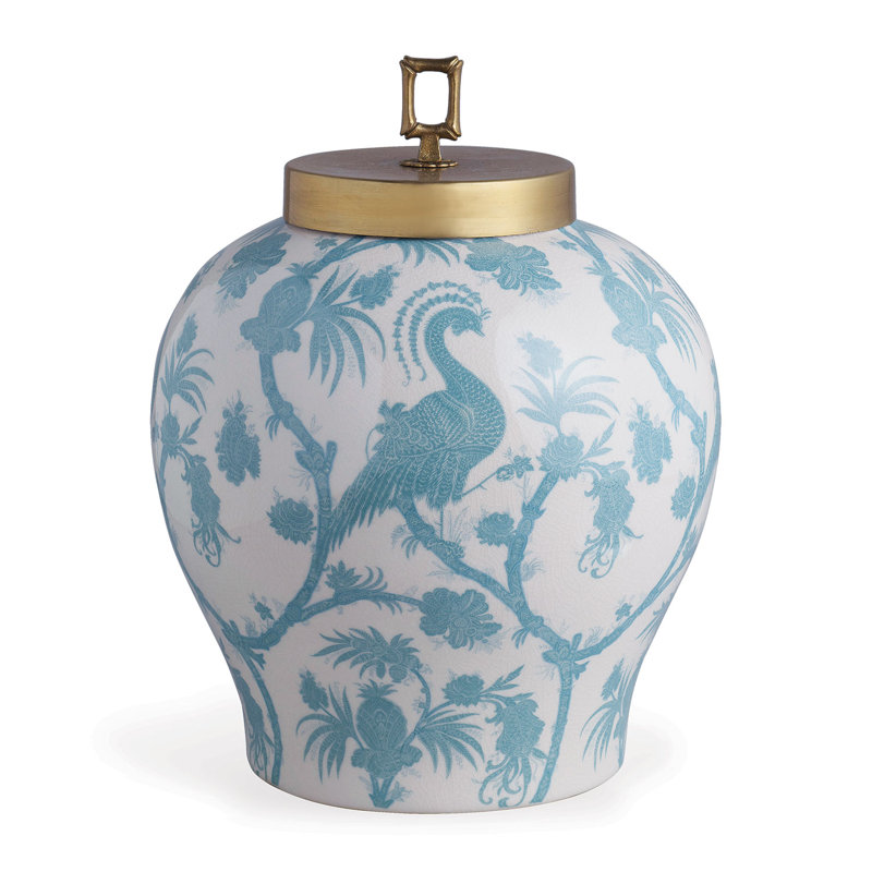 Pot en porcelaine Balinese 15 ", Turquoise