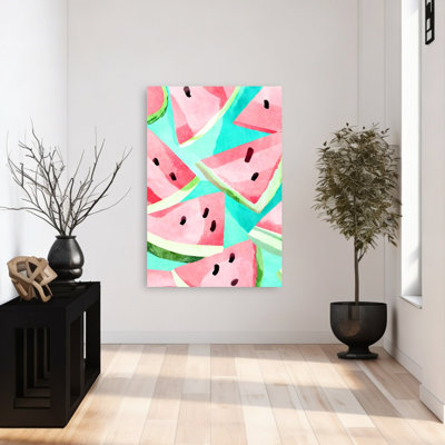 Refreshing Watermelon Pattern Colorful Vibrant Fruit Summer Wall Art Print