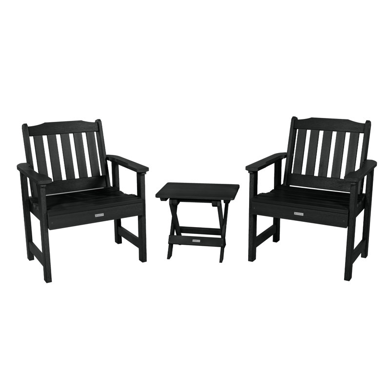 Anette 2 - Person Patio Conversation Set, Black