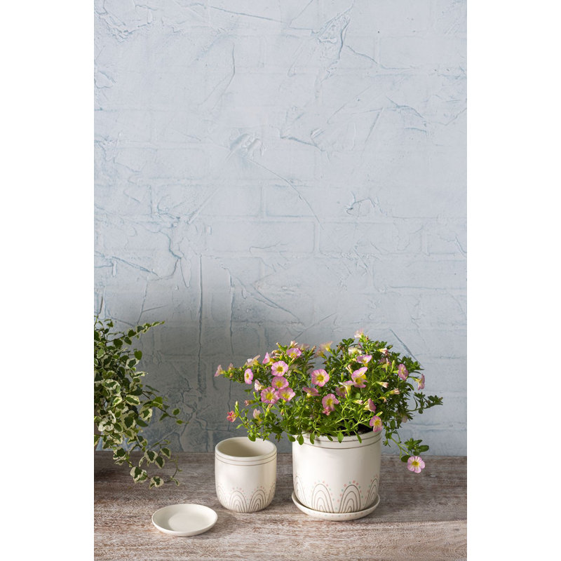 Pot de fleurs en céramique Jelisava, H 3,5 po x l 3,25 po x P 3,25 po