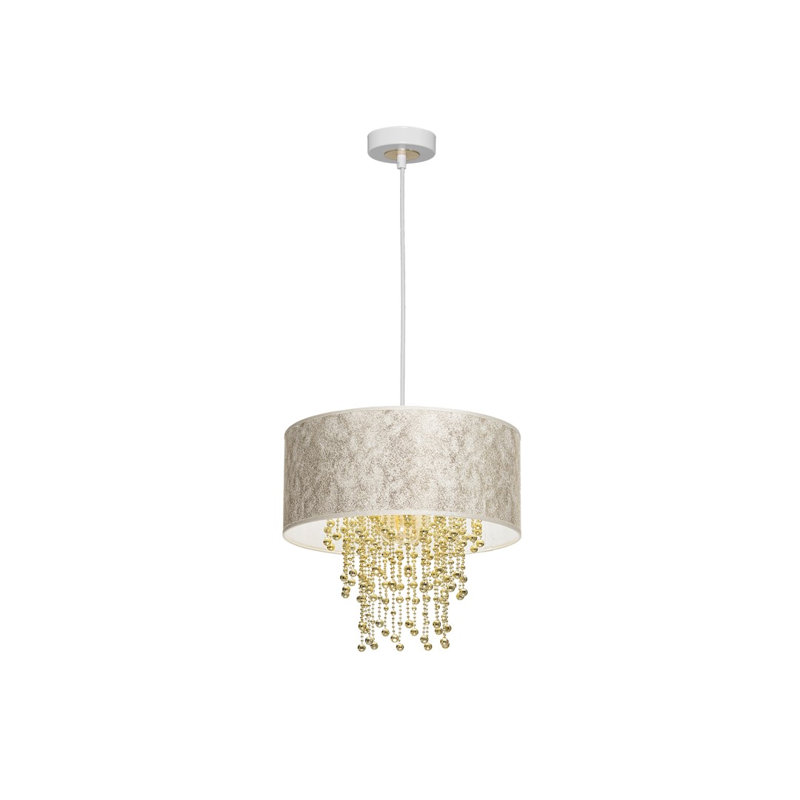 Donahoe 1 - Light Drum Pendant, White/Gold