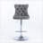 2PCS Velvet Swivel Tufted Back Barstools With Metal Silver Base-526015377