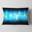 Blue Ice Flame Abstract - Coussin imprimé abstrait