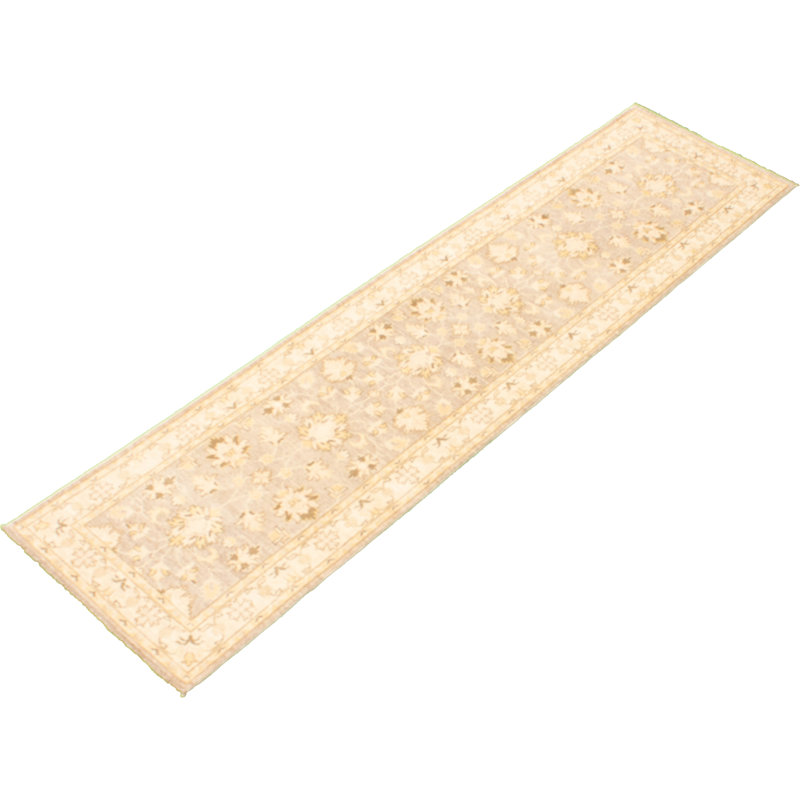 Tapis de couloir gris en tapis décoratif laine de conception unique 2 pi 6 po x 9 pi 9 po noué à la main new age ushak
