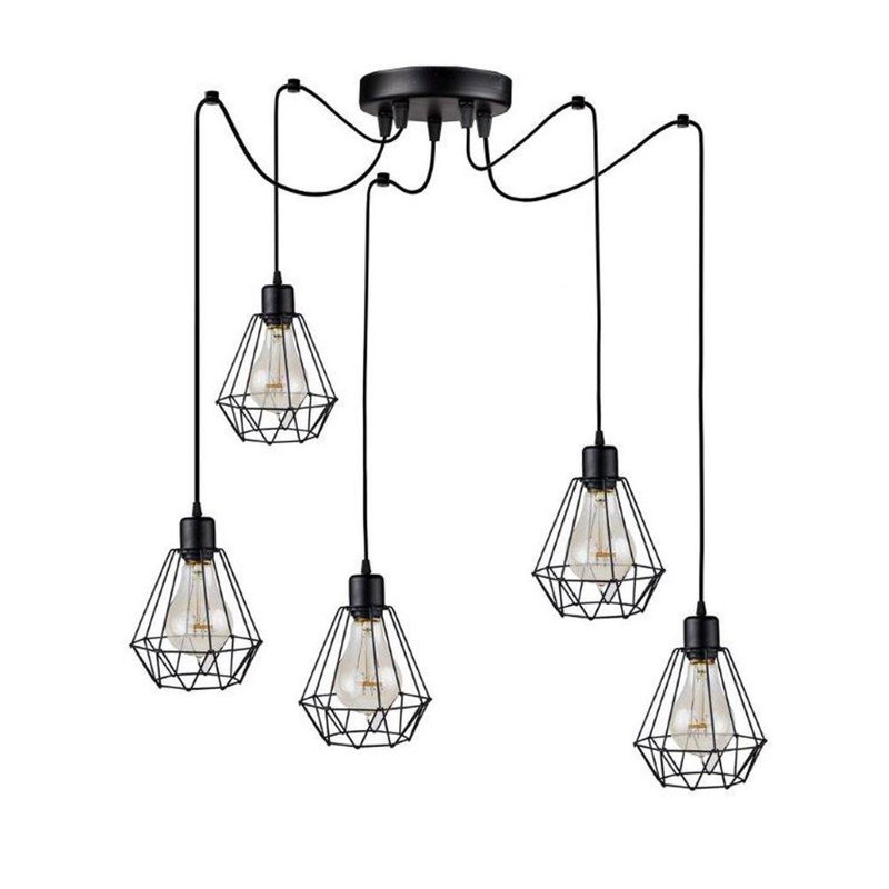 Lewalski 5 - Light Black Cluster Pendant