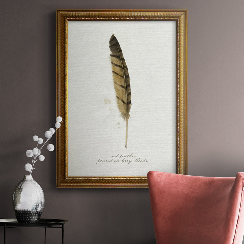 Toile encadrée Found Feather III de qualité supérieure - prête à être accrochée, L 16 po x H 20 po