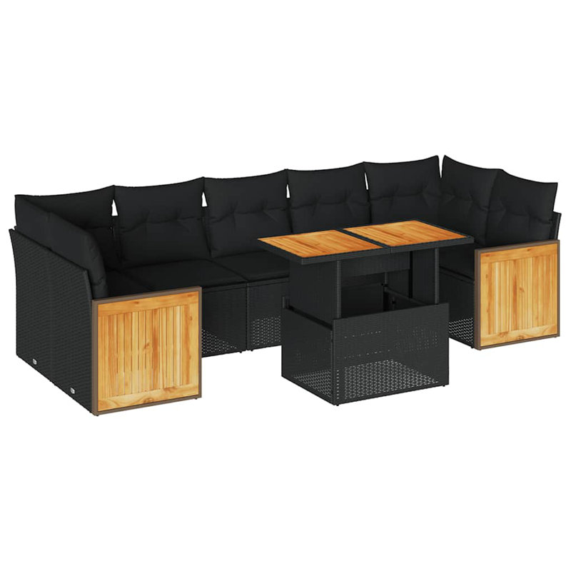  Garden Sofa Set Black