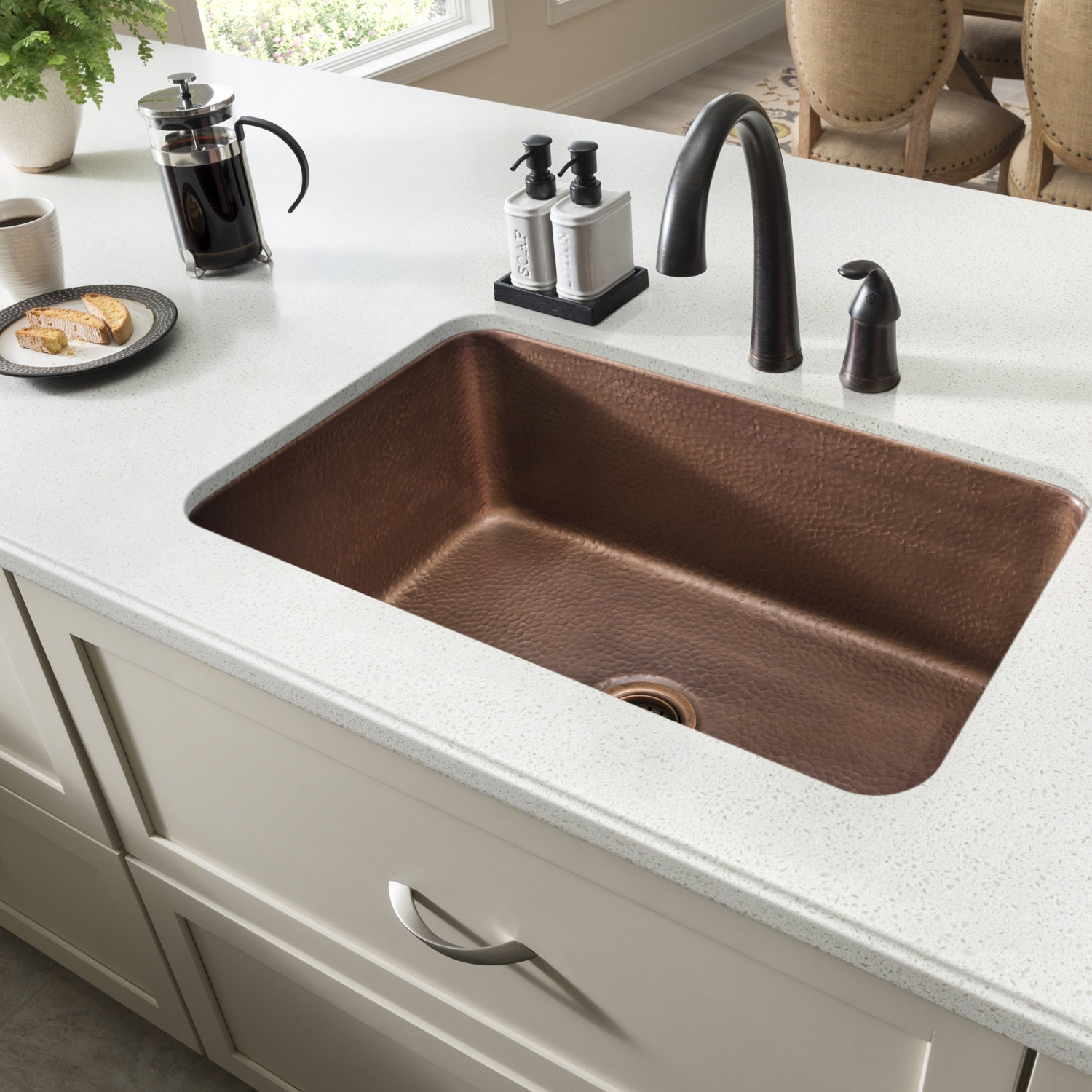 Grid Orwell Copper 30" Undermount Sink, Single, Antique Copper, 30"