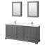 Ensemble de meuble-lavabo double autoportant 72 po avec plateau en quartz Deborah-98181801-98181804-98181807