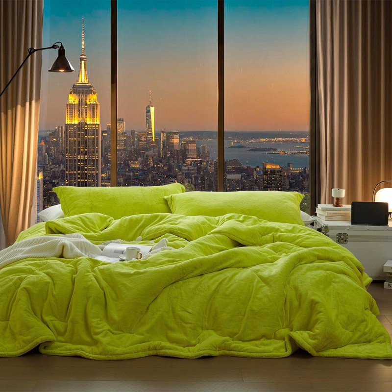 Ensemble d'édredon surdimensionné Coma, Édredon pour très grand lit + 2 très grandes ta, Jaune