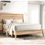 Grand lit en chêne naturel - Style contemporain classique Mid-Century moderne