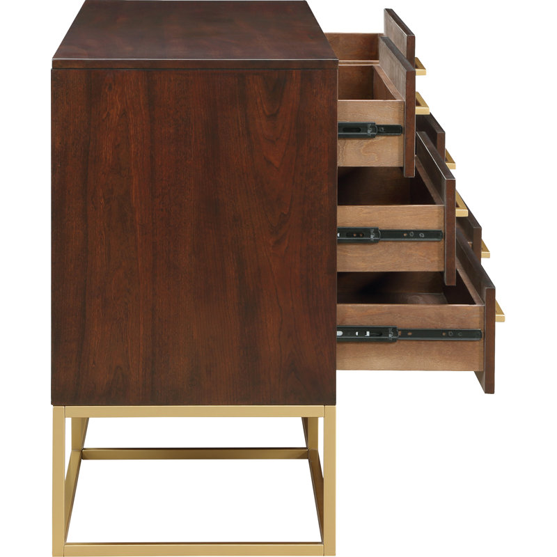 Maxine 6 Drawer 56" W Dresser, Brown