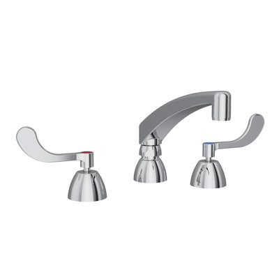 8" Centerset with Concealed Deck Faucet with 8" Arc Tube Spout 4" Wristblade Handles Chrome