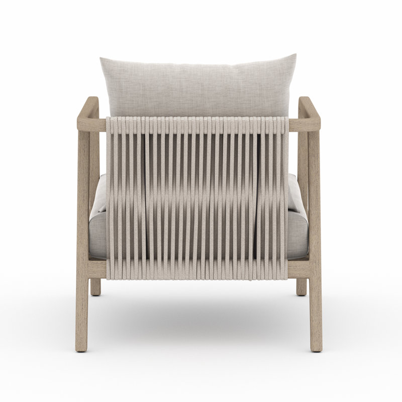 Numa Outdoor Teak Lounge Chair, Stone Gray, Brown