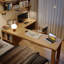 Bureau de direction en L en bois massif Burlywood-127522033