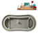 66" Streamline Soaking Freestanding Tub and Tray With Internal Drain