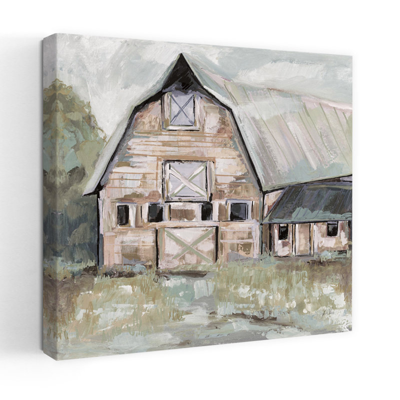 Art contemporain contemporain allant à la campagne II, H 18 po x l 18 po