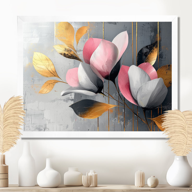 Medders - Floral Large Wall Art, Cadre simple, H 12 po x l 20 po, Blanc